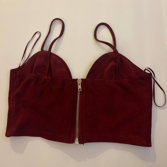Y2k Privy Cropped Top  Marron/ Burgundy Size M - Picture 5 of 6